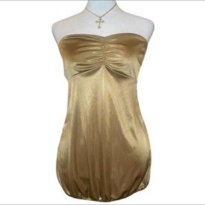 DKNY gold strapless top 🤎